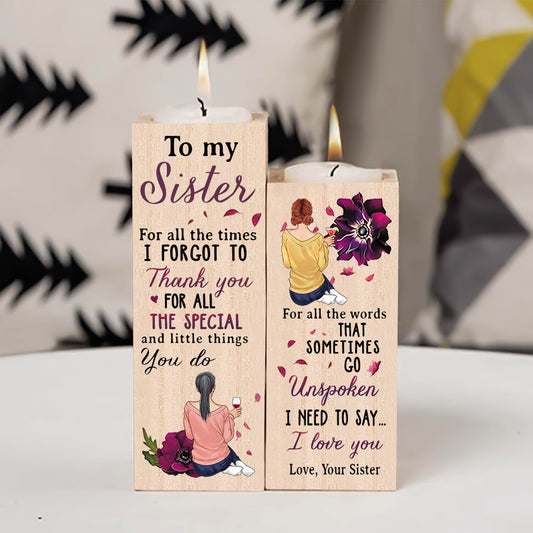 À ma sœur - Porte-bougie personnalisé