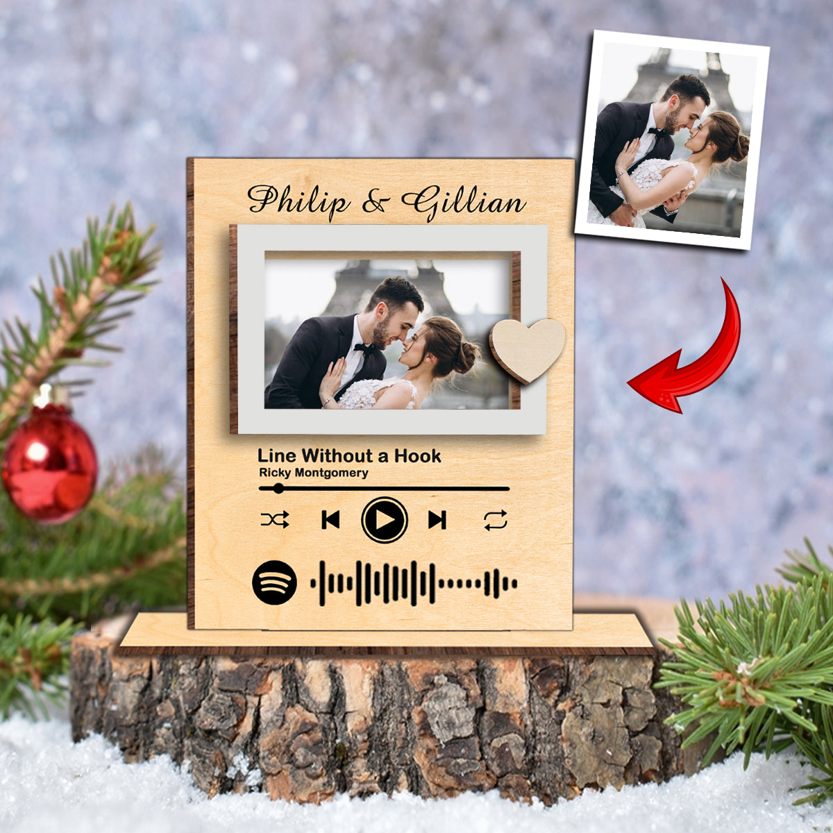 Notre chanson - Couple personnalisé - Grand lit autoportant à 3 niveaux