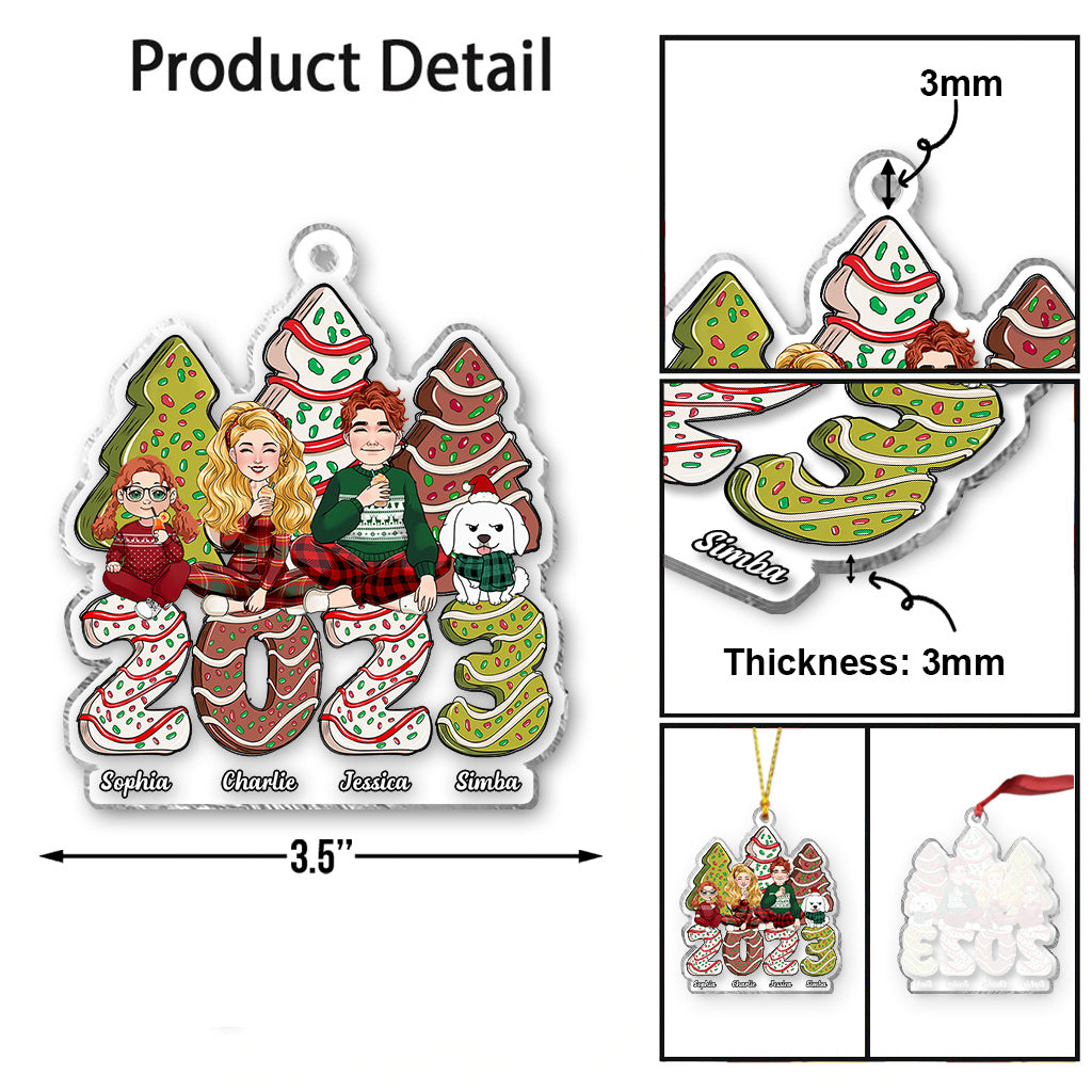 Merry Christmas - Personalized Family Transparent Ornament