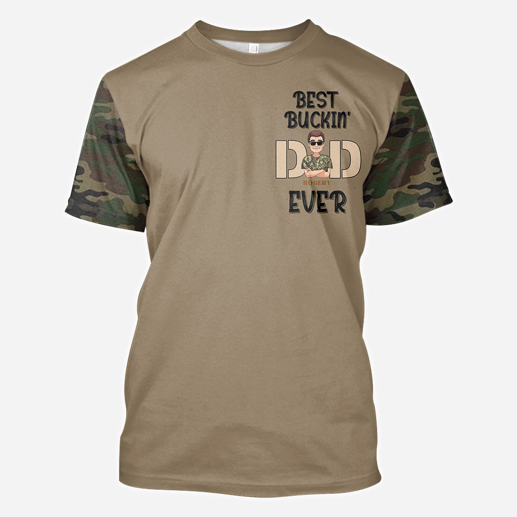 Meilleur papa chasseur - T-shirt de chasse personnalisé intégral