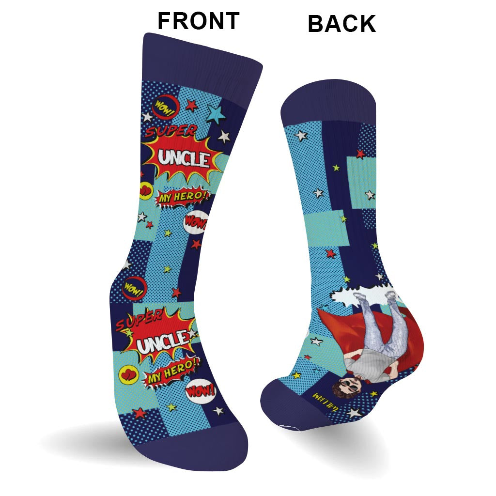 Super Papa - Cadeau pour papa, grand-père, oncle, frère - Chaussettes personnalisées