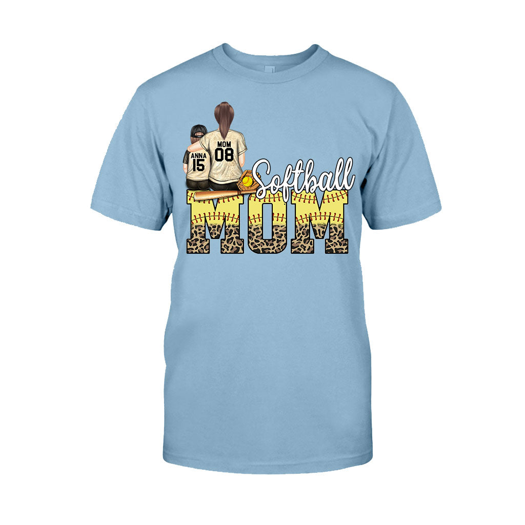 Maman de joueuse de softball - Cadeau de softball pour maman - T-shirt et sweat à capuche personnalisés