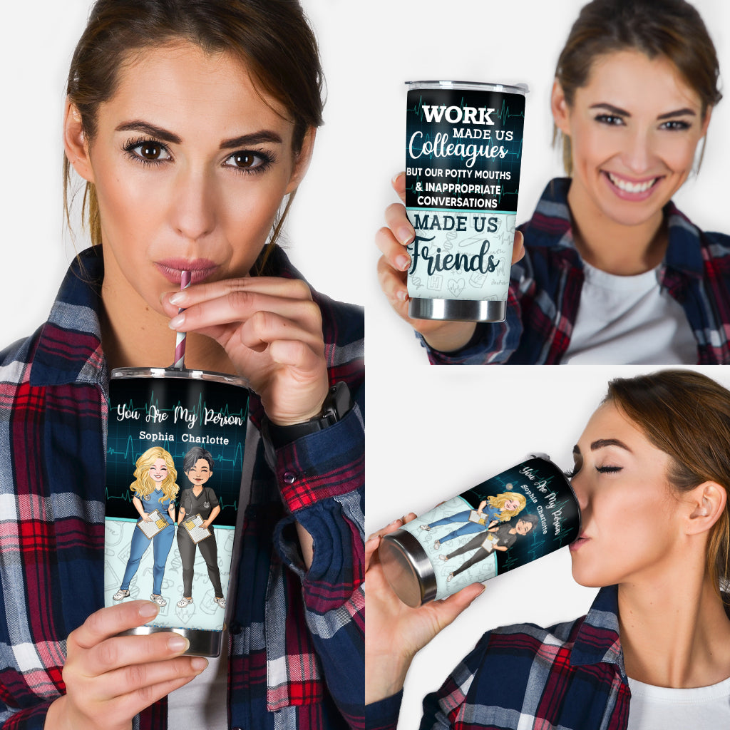 Le travail a fait de nous des collègues - Gobelet isotherme personnalisé pour infirmières