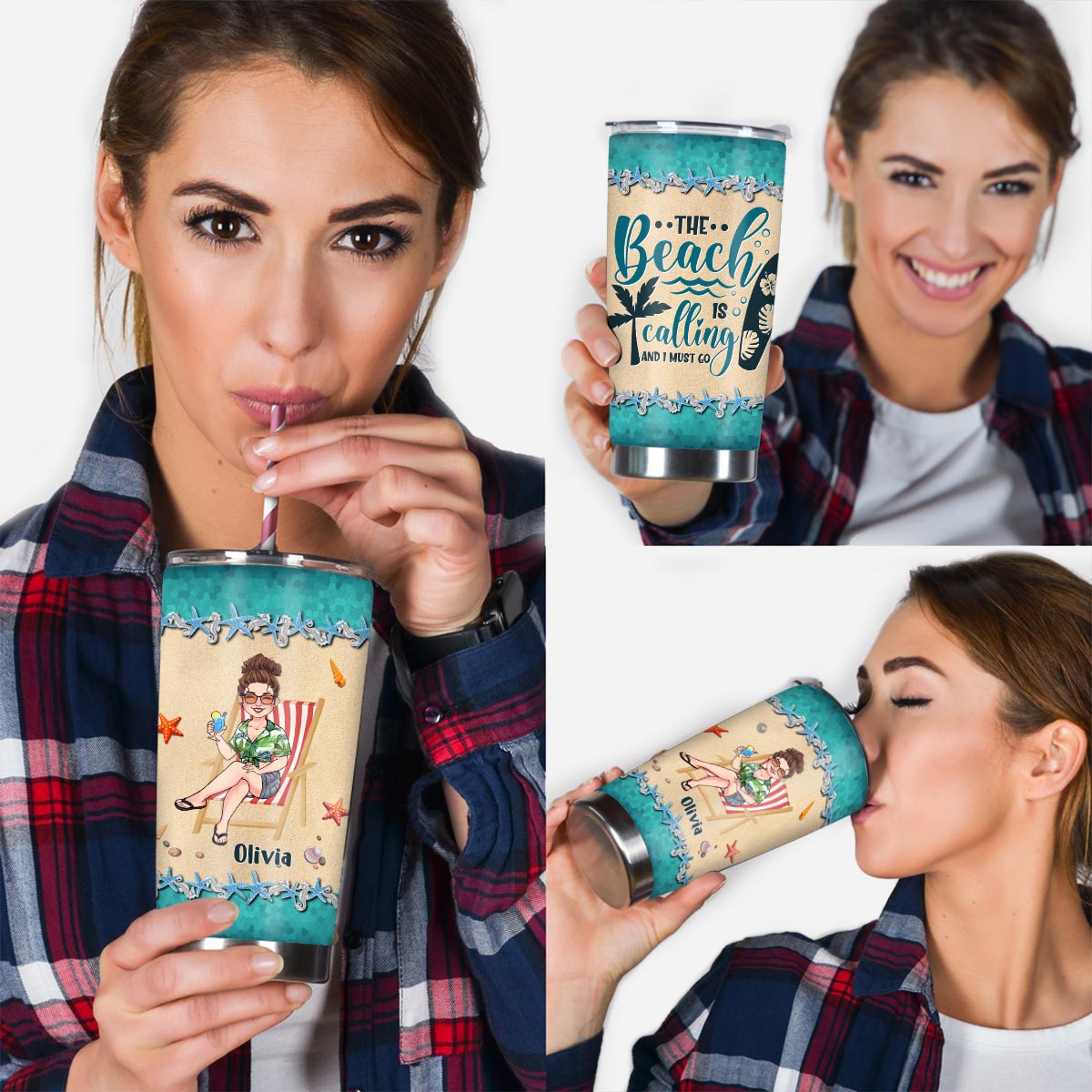 La vie est plus belle à la plage - Gobelet personnalisé pour les amoureux de la mer