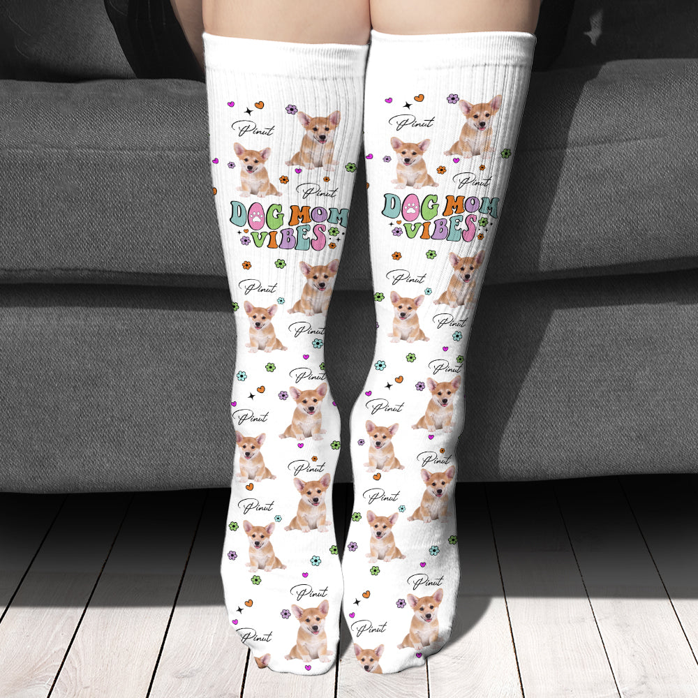 Dog Mom Vibes - Personalized Dog Socks
