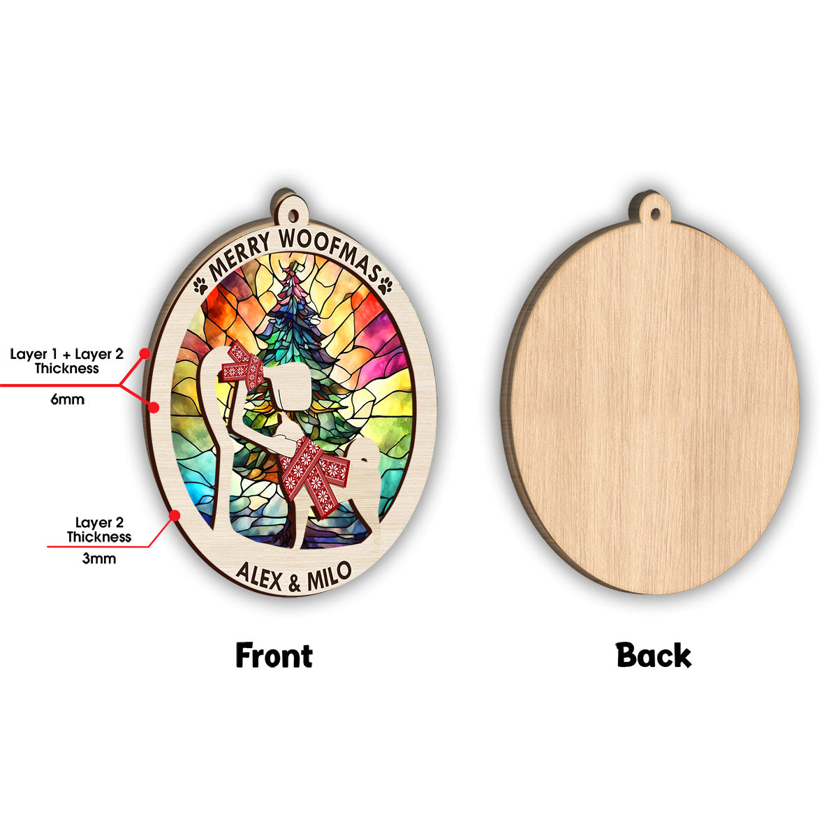 All I Want For Christmas Is You - Gift for dog lovers - Personalized 2 Layered Piece Ornament