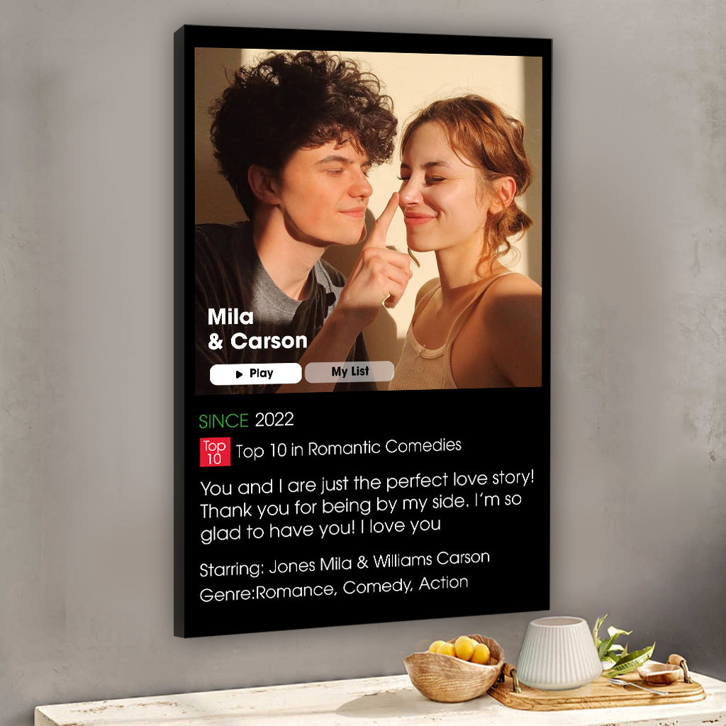 Notre film romantique - Toile et affiche personnalisées pour couples
