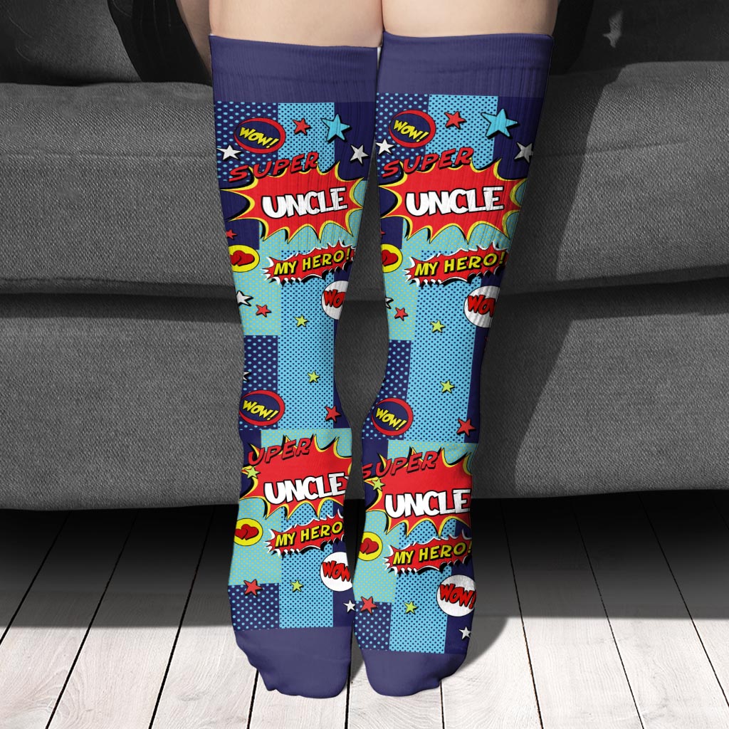 Super Papa - Cadeau pour papa, grand-père, oncle, frère - Chaussettes personnalisées