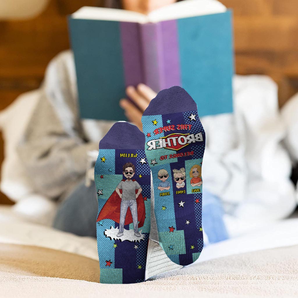 Super Papa - Cadeau pour papa, grand-père, oncle, frère - Chaussettes personnalisées