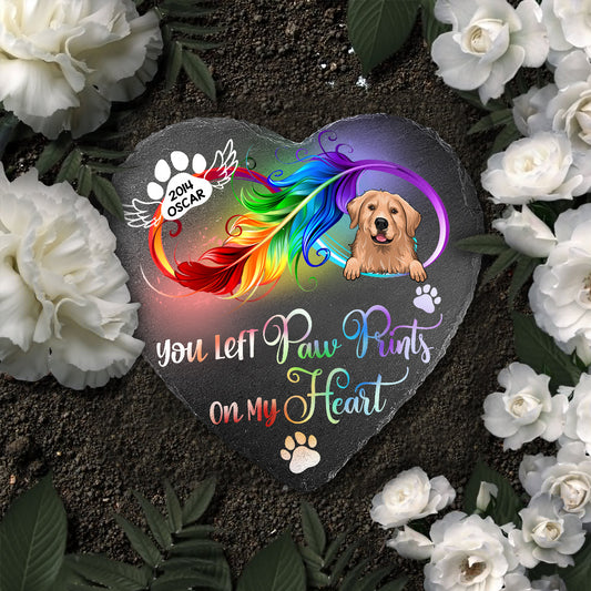 À jamais dans mon cœur - Pierre personnalisée en forme de cœur pour chien