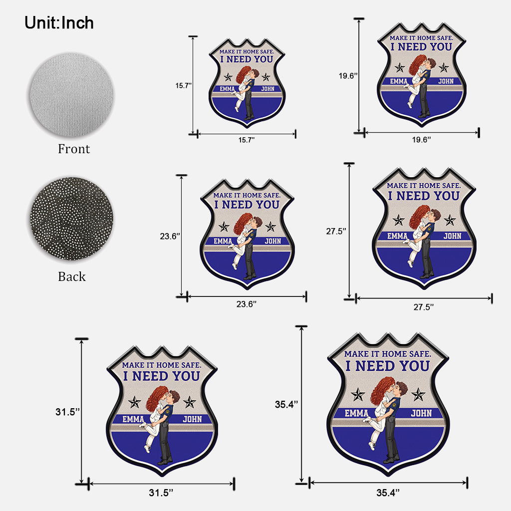 Make It Home Safe - Personalized Couple Shaped Doormat