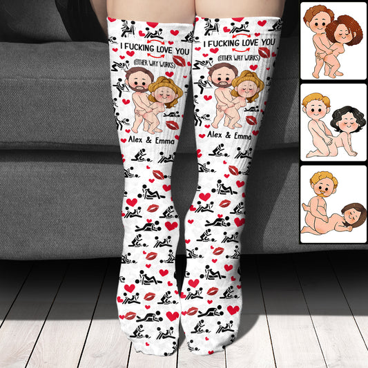 Je t'aime - cadeau pour mari, femme, petit ami, petite amie - Chaussettes personnalisées
