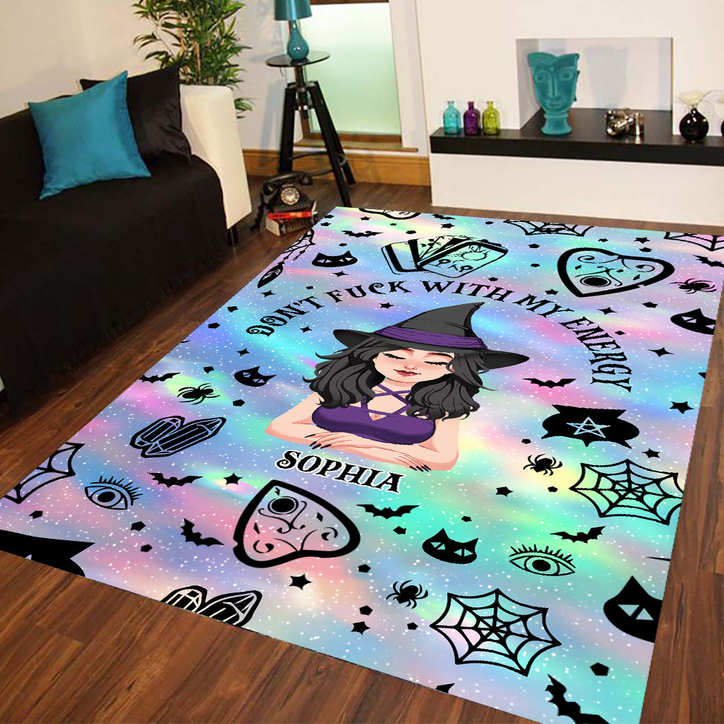 Ne jouez pas avec mon énergie - Tapis de sorcière personnalisé