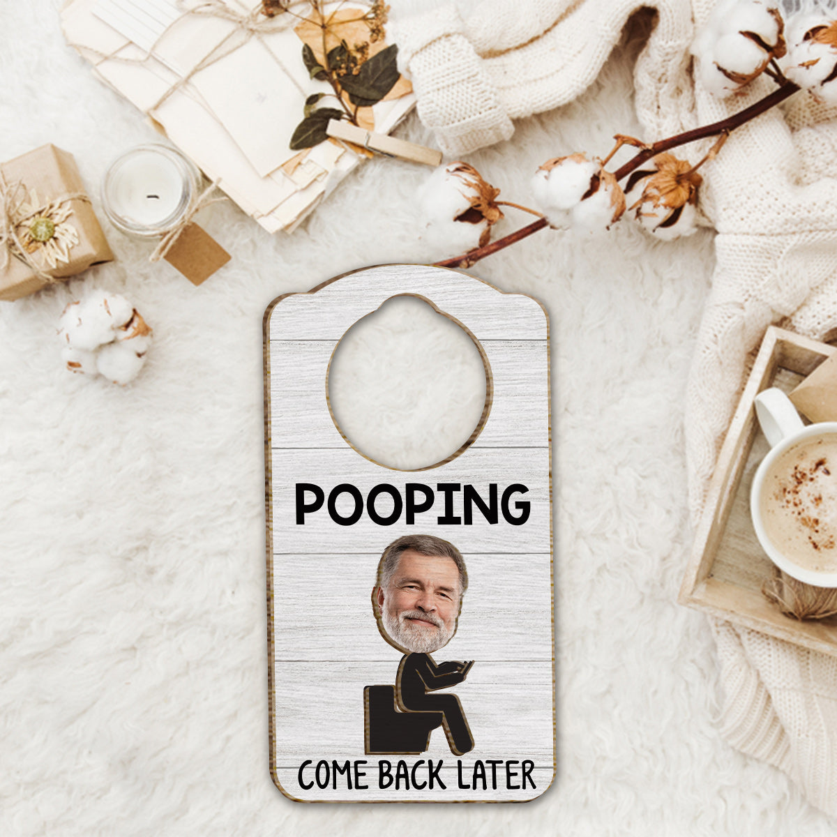 Funny Bathroom Sign - Personalized Father 2 Layered Wood Sign / Wood Plaque