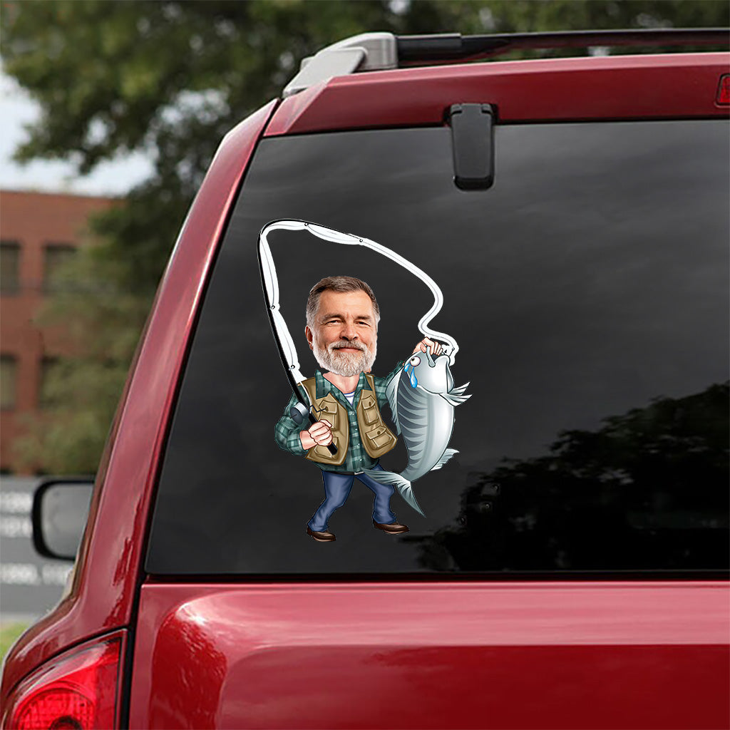 J'adore la pêche - Autocollant de pêche personnalisé complet