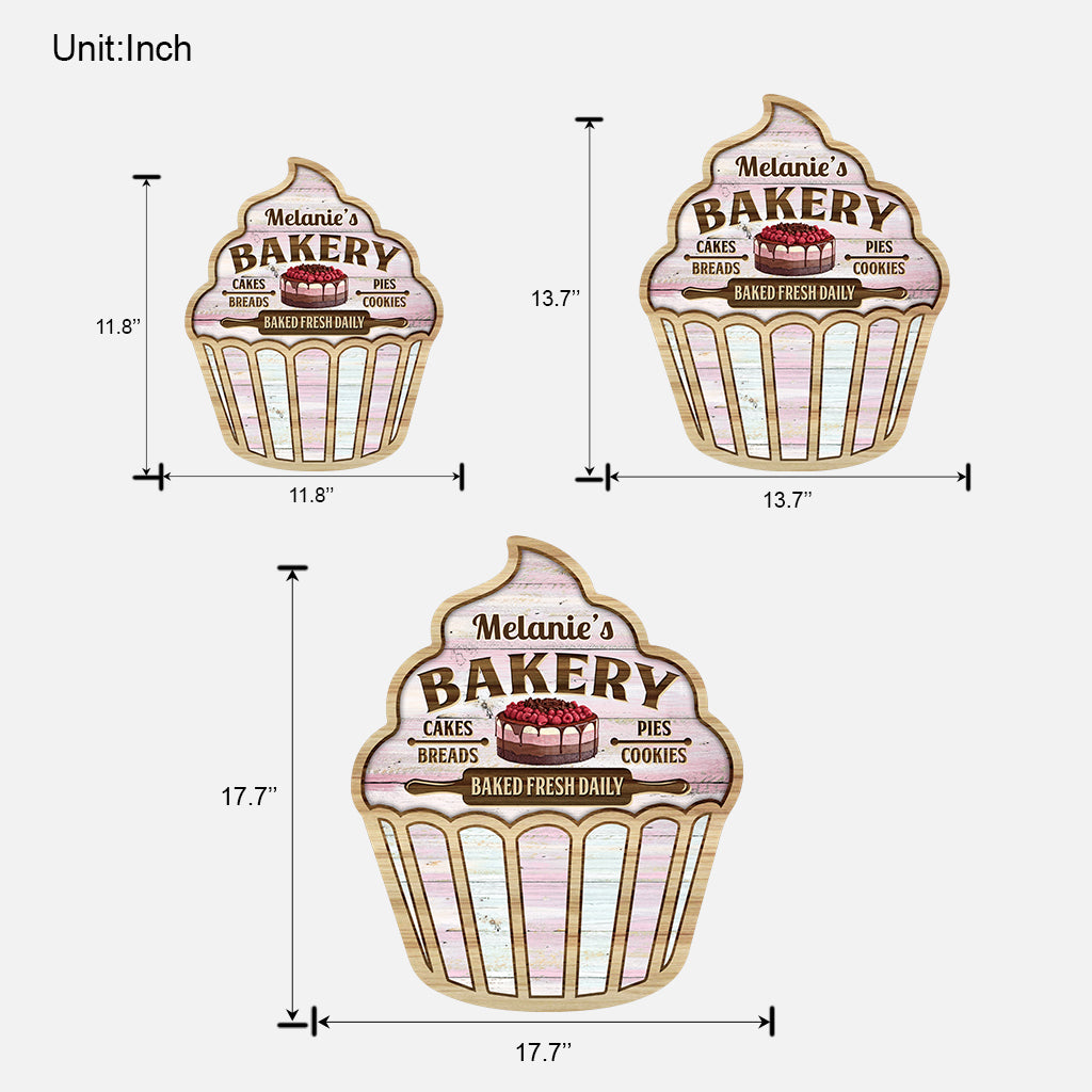 Une fille qui adore pâtisser - Panneau en bois personnalisé sur le thème de la pâtisserie