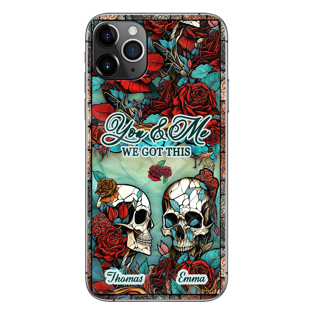 Couple de crânes - Cadeau crâne pour mari, femme, petit ami, petite amie - Coque de téléphone personnalisée