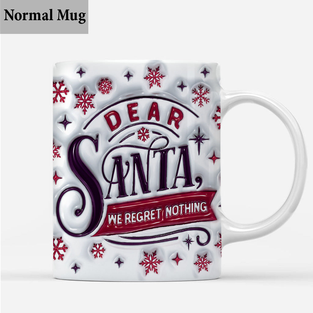 Cher Père Noël, nous ne regrettons rien - Mug chat personnalisé