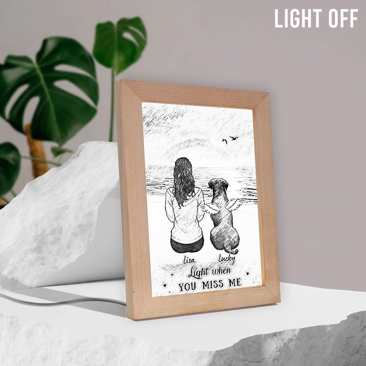 Light When You Miss Me - Personalized Cat Light Photo Frame