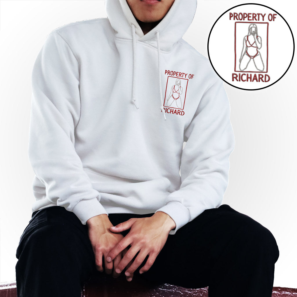 Cadeau original pour lui - Sweat à capuche brodé personnalisé pour couple