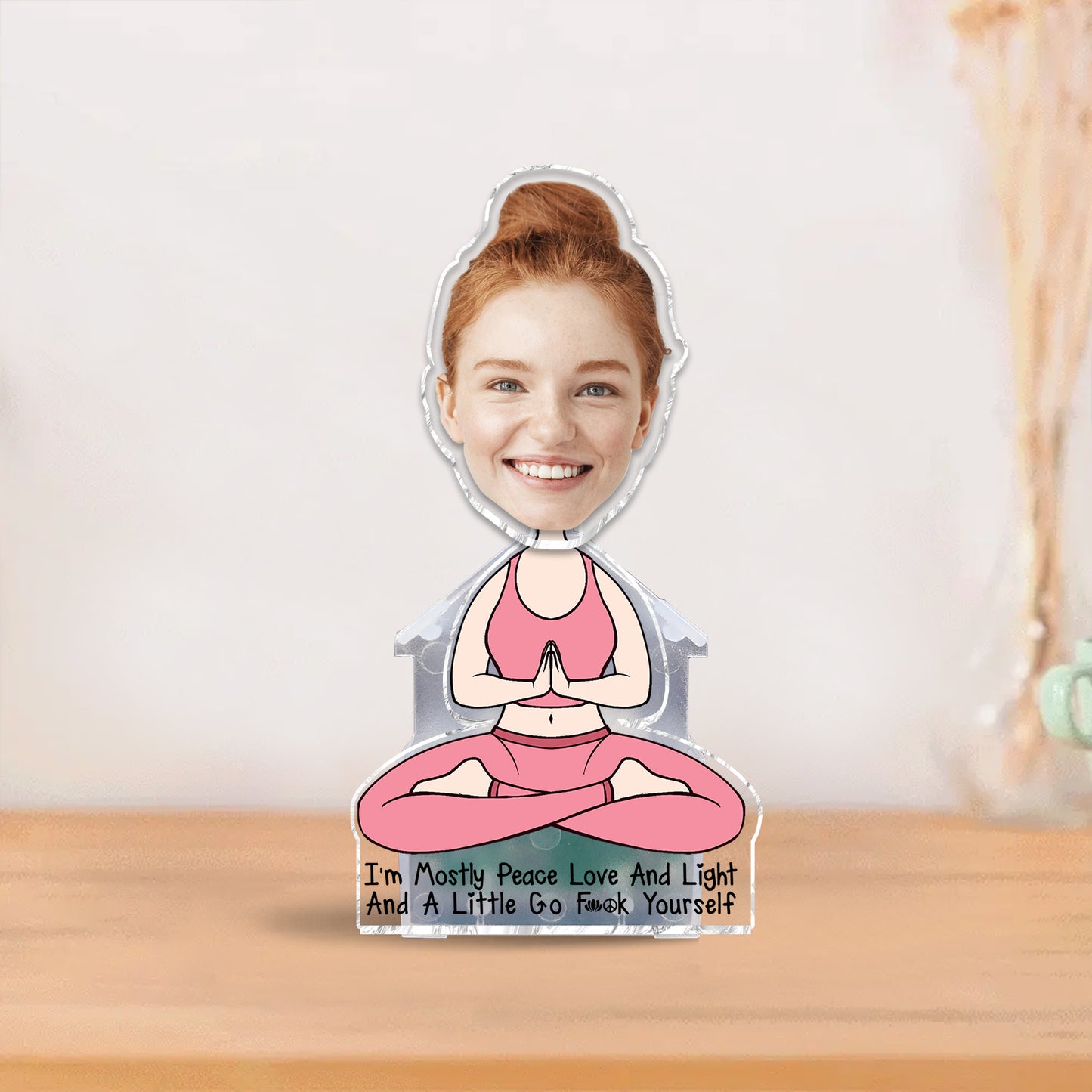 I'm Mostly Peace Love And Light - Personalized Yoga Custom Shaking Head