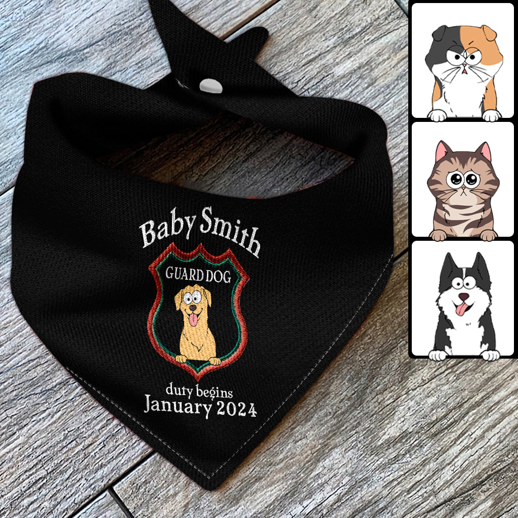 Bandana personnalisé pour chien de garde - Cadeau idéal pour les amoureux des chiens et des chats