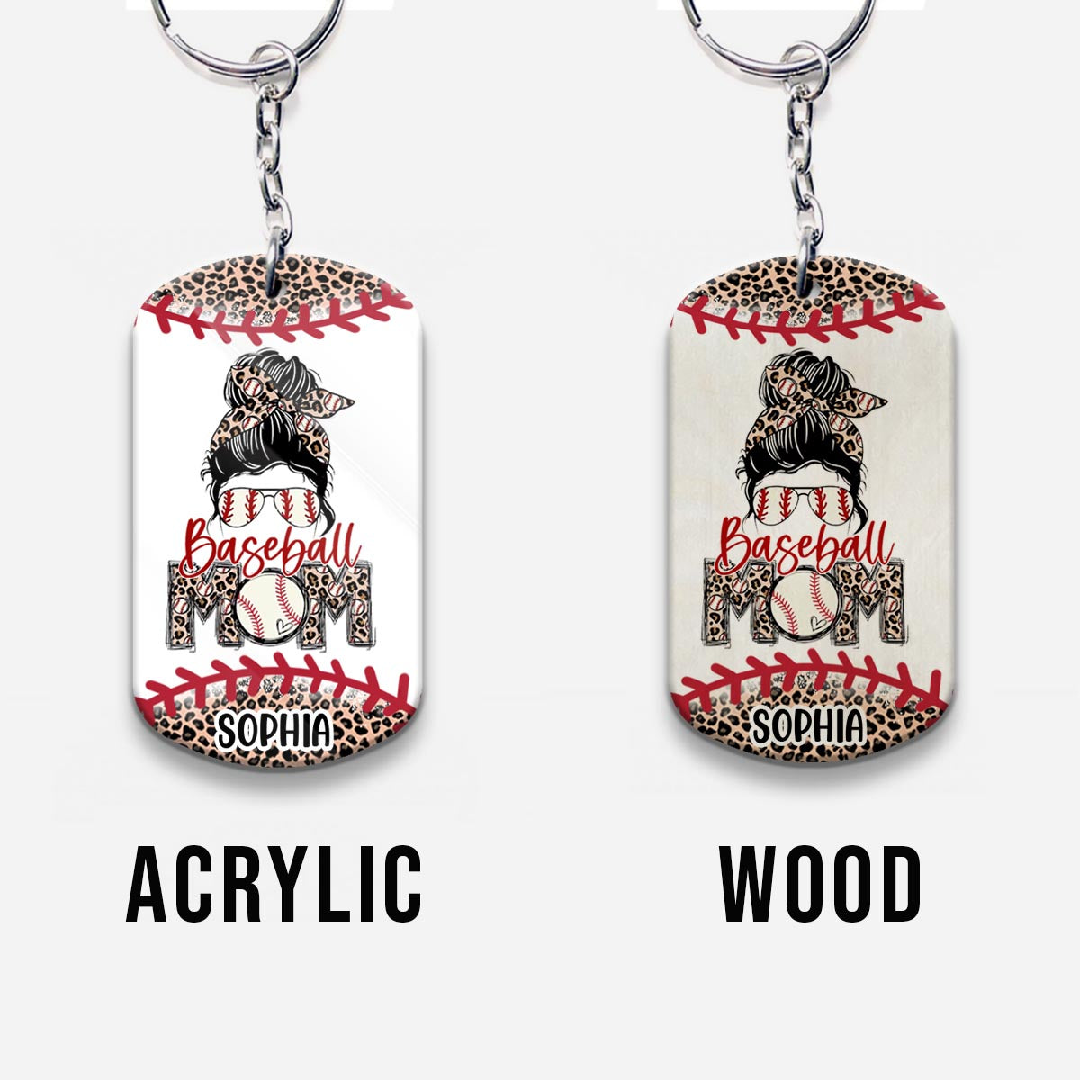 Baseball Mom - Personalized Baseball Keychain