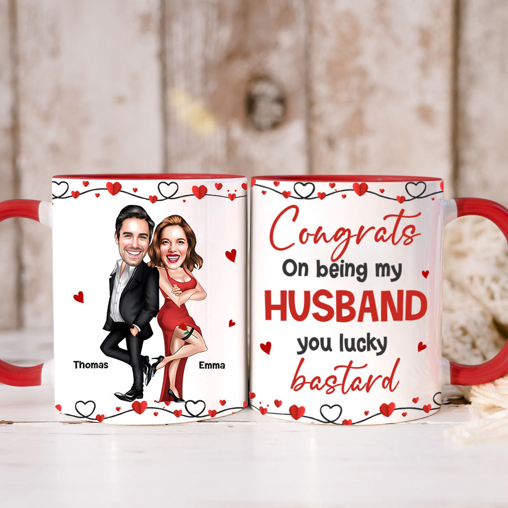 Félicitations pour être mon mari ! – Mug personnalisé pour couple