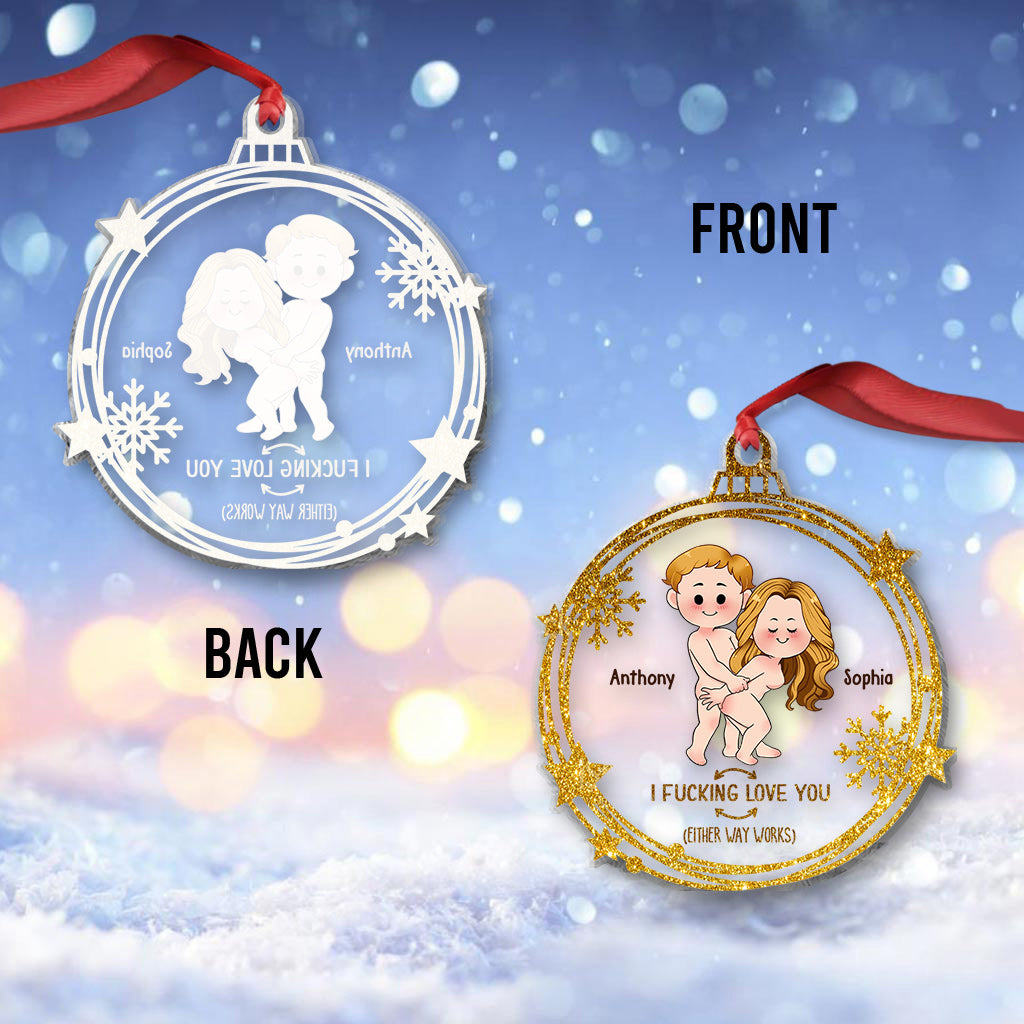 Je t'aime - Ornement transparent personnalisé pour couple