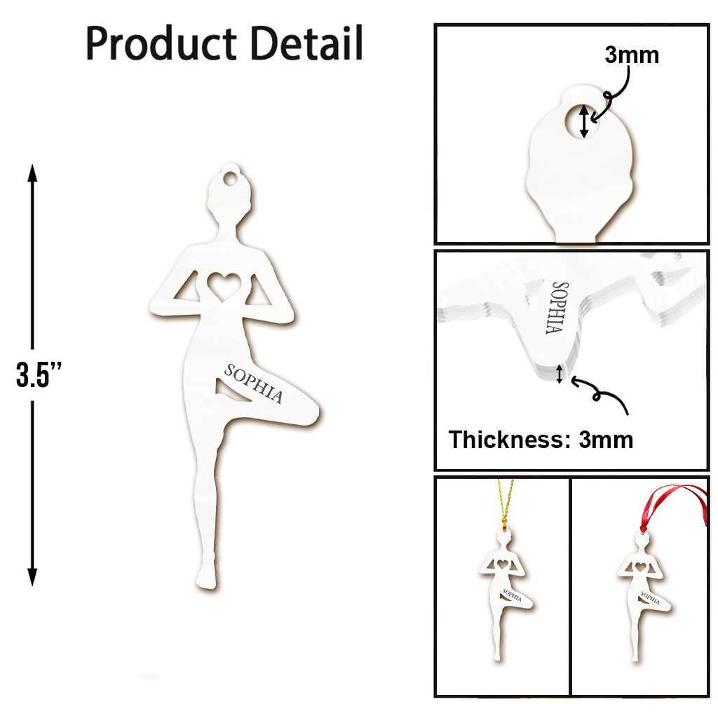 J'adore le yoga - Ornement de yoga personnalisé