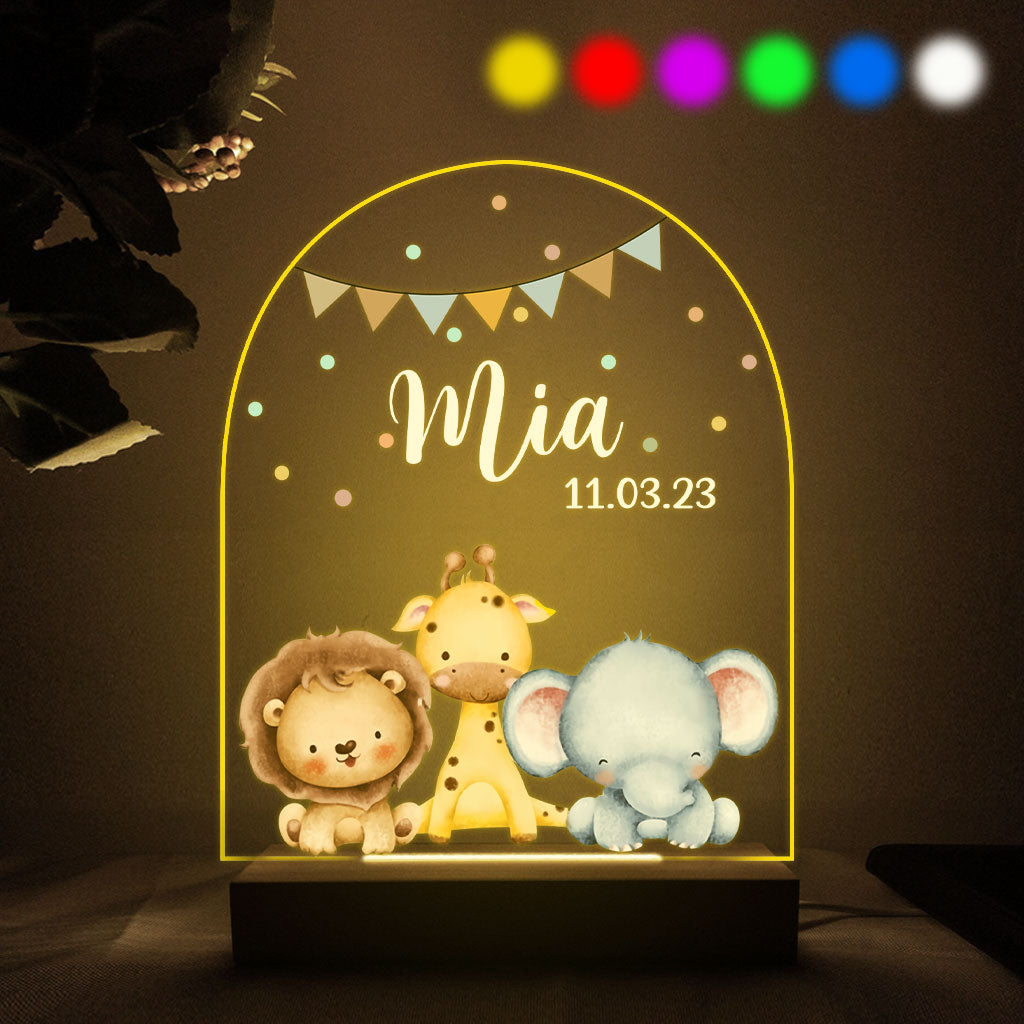 Cadeau de naissance - Plaque lumineuse personnalisée en forme d'enfant