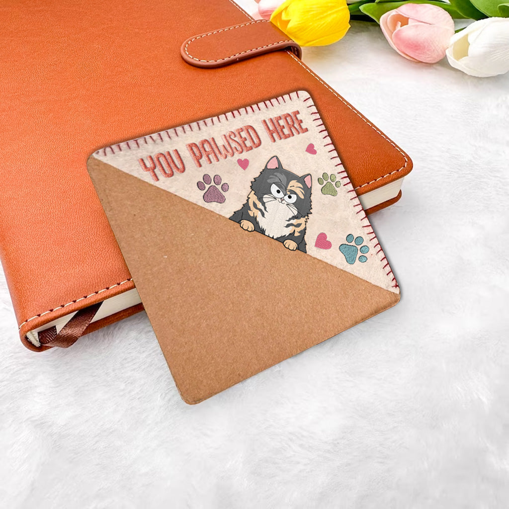 You Pawsed Here - Book gift for dog lover, cat lover - Personalized Corner Bookmark