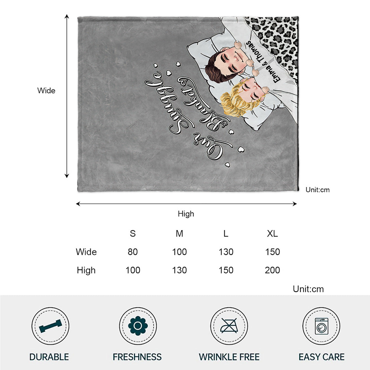 Notre couverture douillette - Couverture personnalisée pour couple