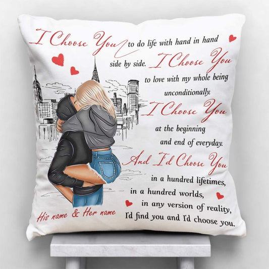 Je te choisis - Coussin décoratif personnalisé pour couple