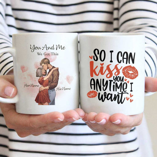 Pour que je puisse t'embrasser quand je veux - Mug personnalisé pour couple