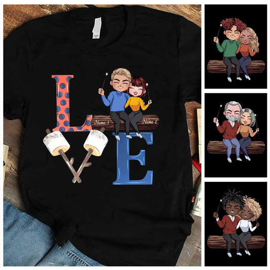 Couple amoureux du camping - T-shirt et sweat à capuche personnalisés