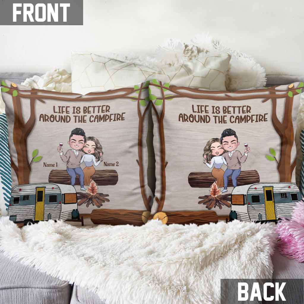 I Just Want To Hold Your Hand Camping Couple - Personalized Camping Throw Pillow