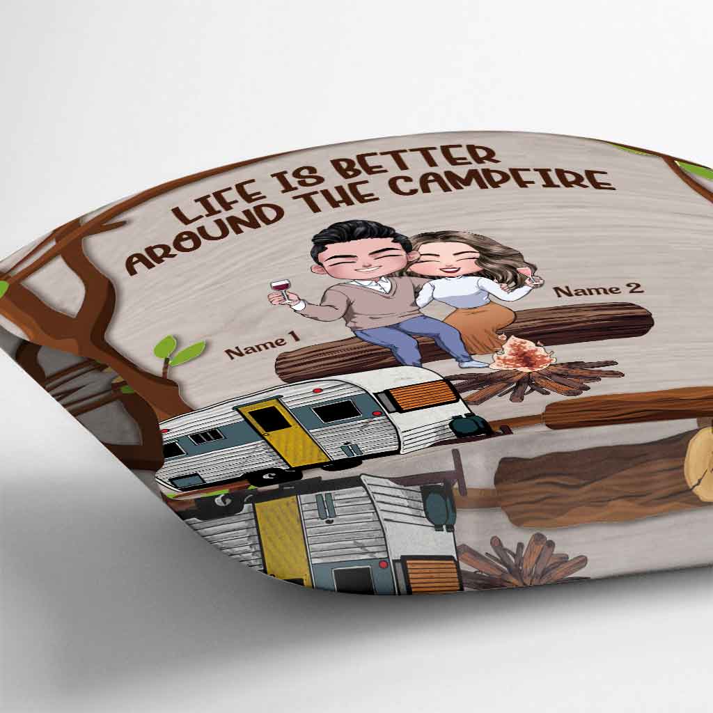 I Just Want To Hold Your Hand Camping Couple - Personalized Camping Throw Pillow