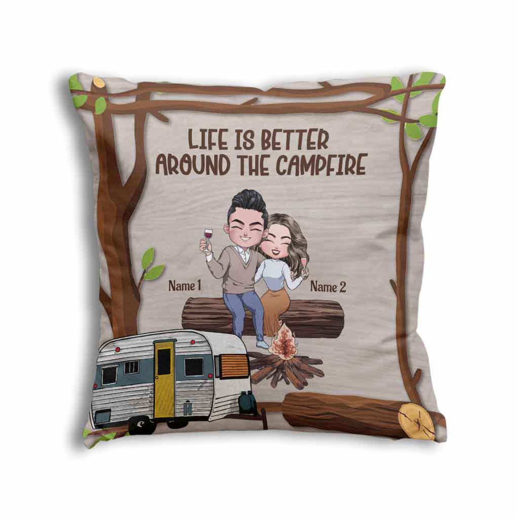 I Just Want To Hold Your Hand Camping Couple - Personalized Camping Throw Pillow