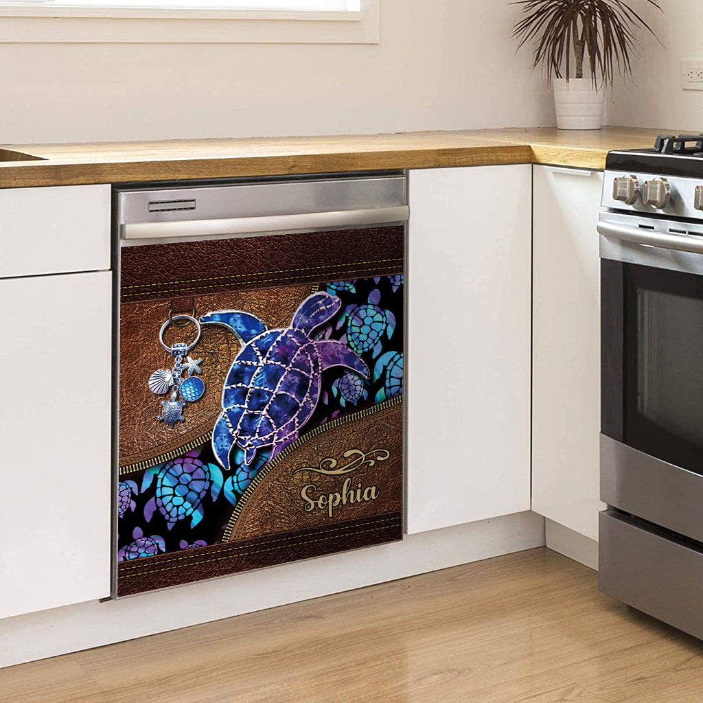 Salty Lil' Beach - Housse de lave-vaisselle personnalisée en forme de tortue