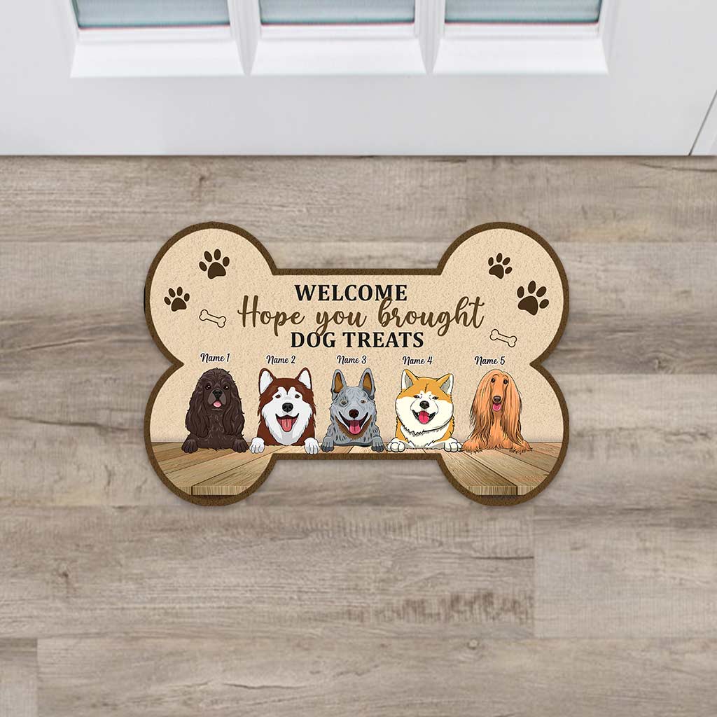 Hope You Brought Dog Treats - Personalized Shaped Doormat