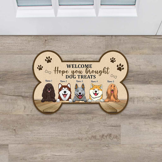 Hope You Brought Dog Treats - Personalized Shaped Doormat