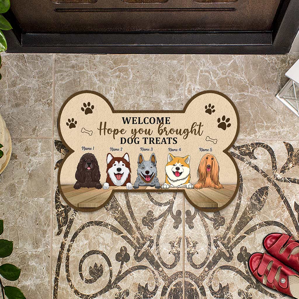 Hope You Brought Dog Treats - Personalized Shaped Doormat