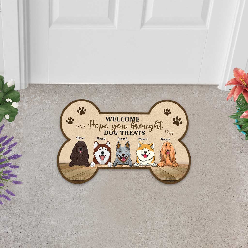 Hope You Brought Dog Treats - Personalized Shaped Doormat