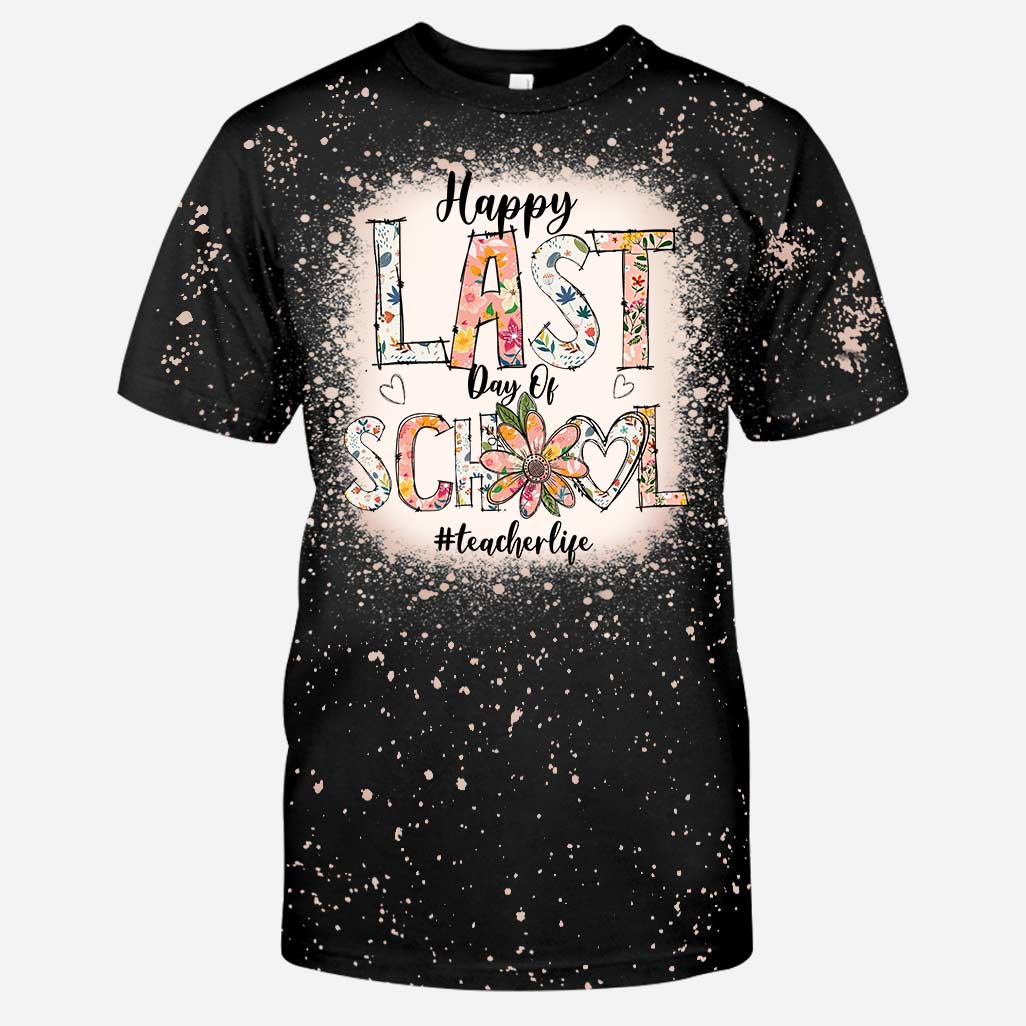 Joyeux dernier jour d'école ! T-shirts délavés personnalisés faits main pour les enseignants