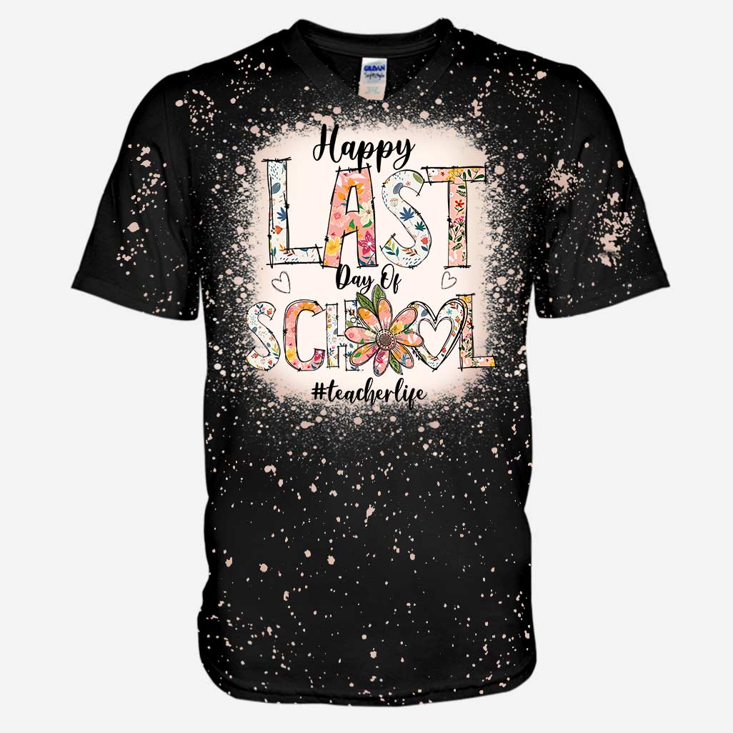 Joyeux dernier jour d'école ! T-shirts délavés personnalisés faits main pour les enseignants