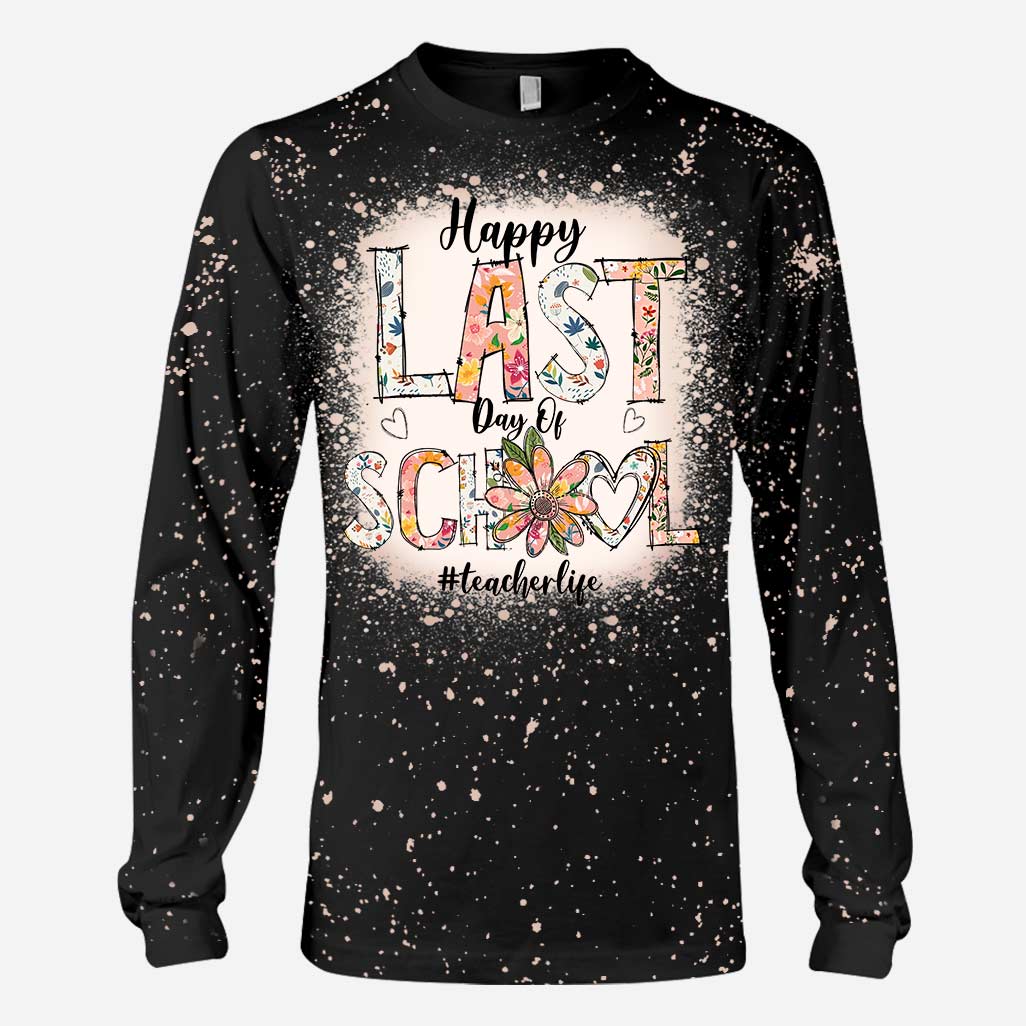 Joyeux dernier jour d'école ! T-shirts délavés personnalisés faits main pour les enseignants