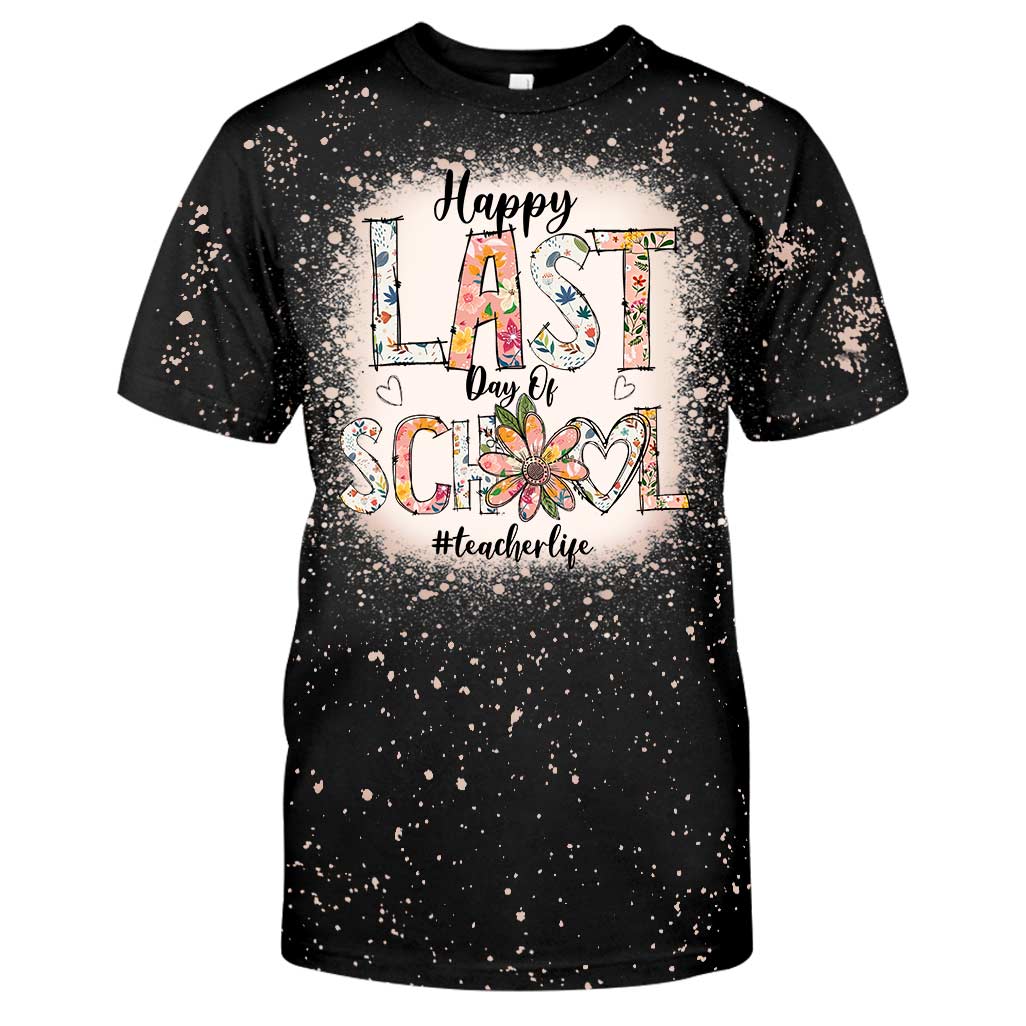 Joyeux dernier jour d'école ! T-shirts délavés personnalisés faits main pour les enseignants