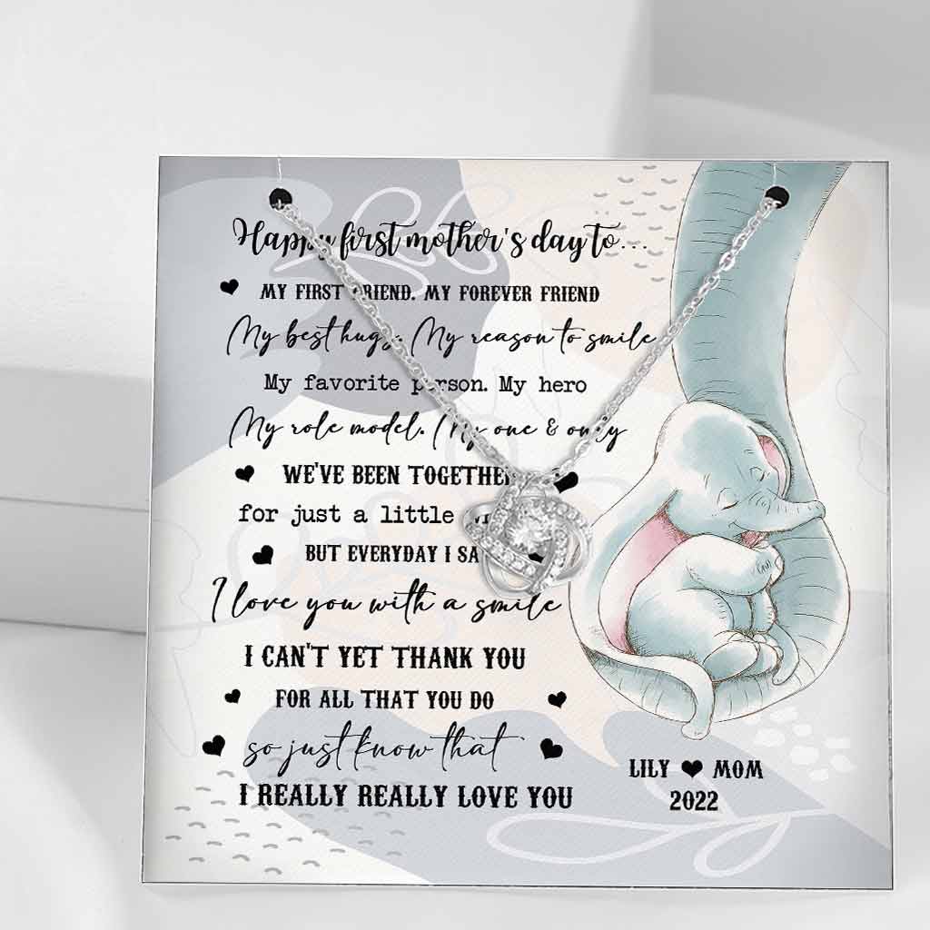 Je t'aime vraiment, vraiment - Collier nœud d'amour personnalisé pour la fête des mères