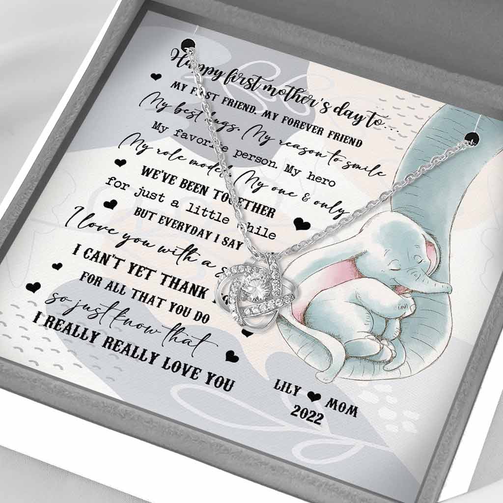 Je t'aime vraiment, vraiment - Collier nœud d'amour personnalisé pour la fête des mères